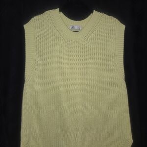 Zara Pale Yellow Knit Sleeveless Vest